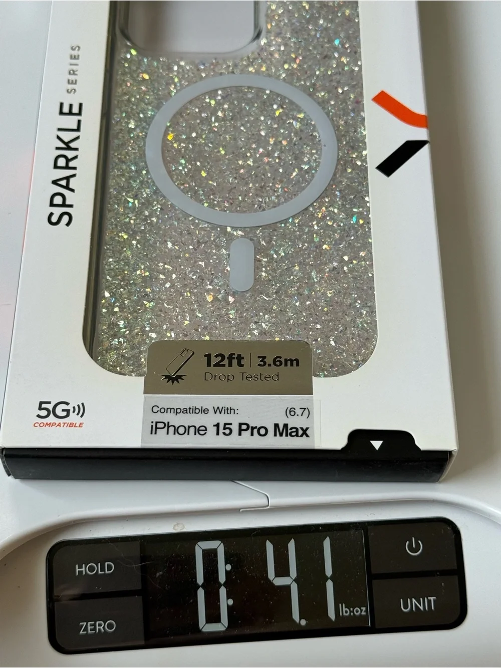 New xBase Sparkle Series Glitter iPhone 15 Pro Max / 6.7” Case Silver sparkle